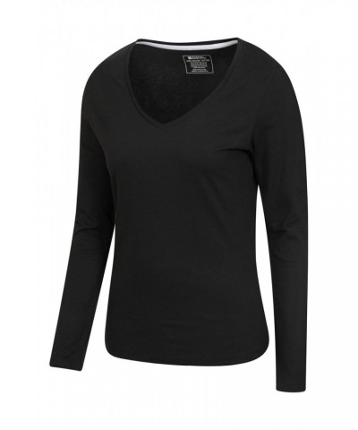 Eden Womens Organic V-Neck T-Shirt Black $15.59 Tops