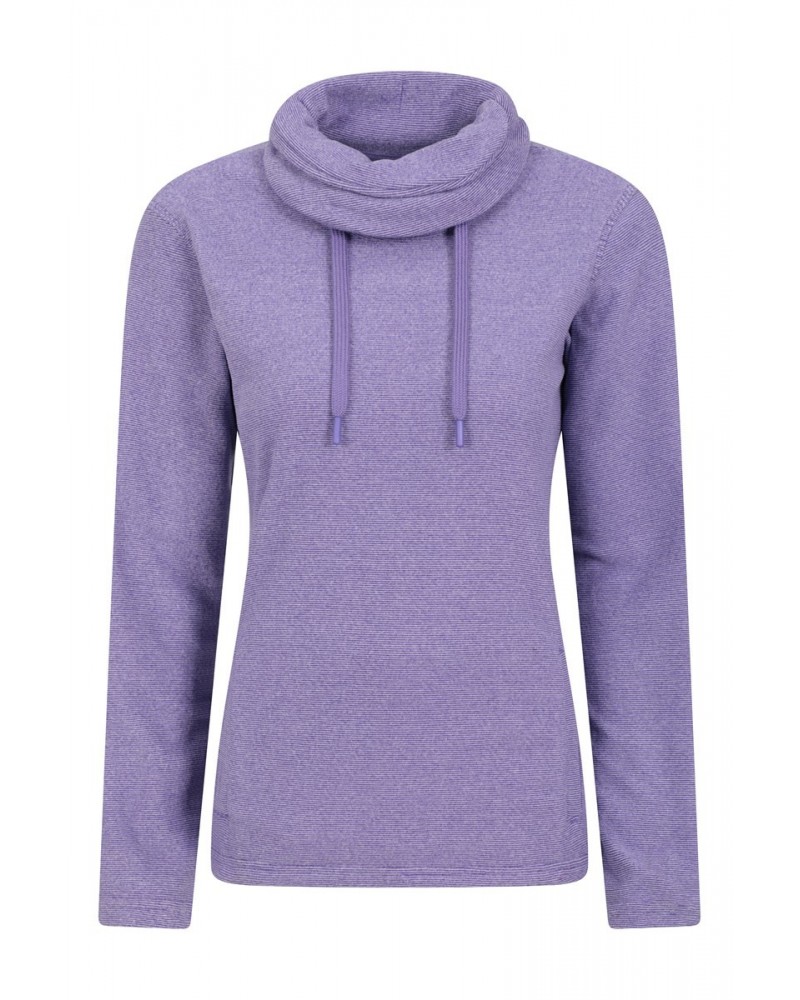 Hebridean Womens Cowl Neck Sweatshirt Grape $17.39 Fleece