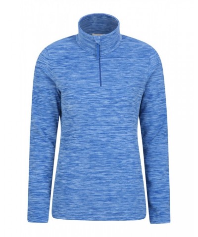 Snowdon Melange Womens Half-Zip Fleece Blue $13.49 Fleece