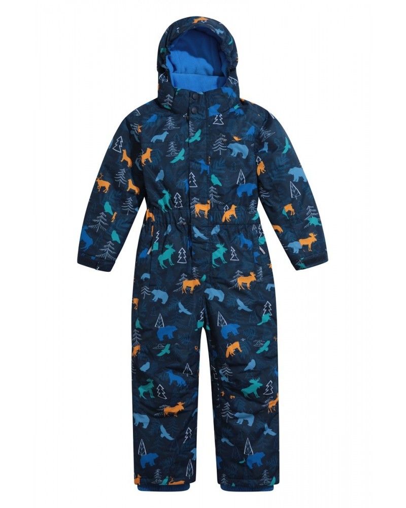 Cloud Printed Kids Waterproof All in One Snowsuit Indigo $31.79 Ski