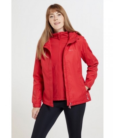 Bracken Melange Womens 3 in 1 Jacket Active Red $41.00 Jackets