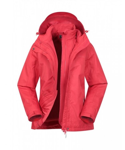 Bracken Melange Womens 3 in 1 Jacket Active Red $41.00 Jackets