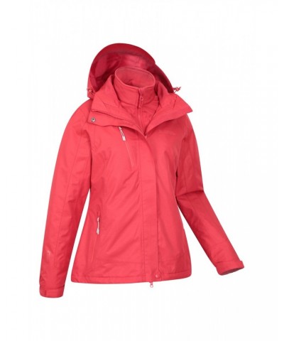 Bracken Melange Womens 3 in 1 Jacket Active Red $41.00 Jackets