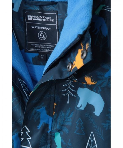 Cloud Printed Kids Waterproof All in One Snowsuit Indigo $31.79 Ski