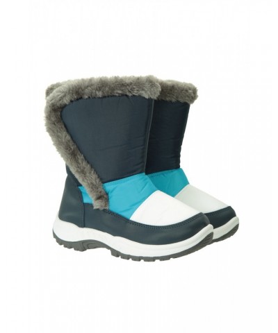 Caribou Kids Faux Fur Trim Adaptive Snow Boots Navy $20.00 Footwear