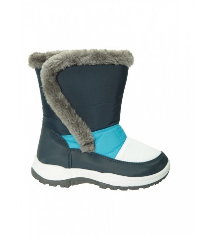 Caribou Kids Faux Fur Trim Adaptive Snow Boots Navy $20.00 Footwear