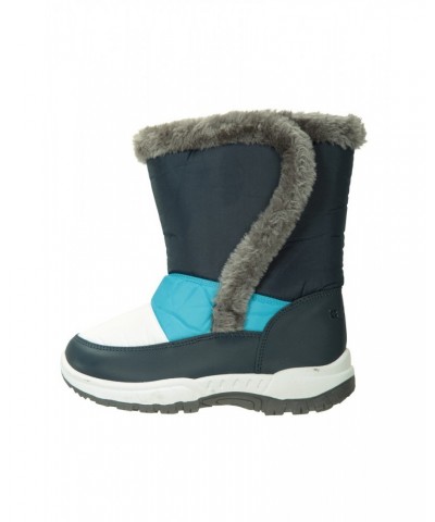 Caribou Kids Faux Fur Trim Adaptive Snow Boots Navy $20.00 Footwear