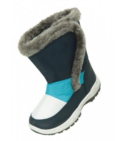 Caribou Kids Faux Fur Trim Adaptive Snow Boots Navy $20.00 Footwear