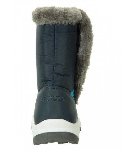 Caribou Kids Faux Fur Trim Adaptive Snow Boots Navy $20.00 Footwear