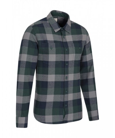 Lumberjack Flannel Long Sleeve Mens Shirt Dark Green $16.23 Tops