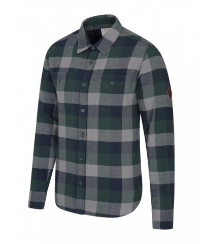 Lumberjack Flannel Long Sleeve Mens Shirt Dark Green $16.23 Tops