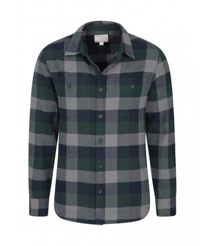 Lumberjack Flannel Long Sleeve Mens Shirt Dark Green $16.23 Tops