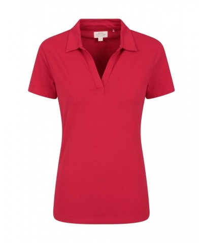 Womens UV Polo Shirt Red $16.17 Tops