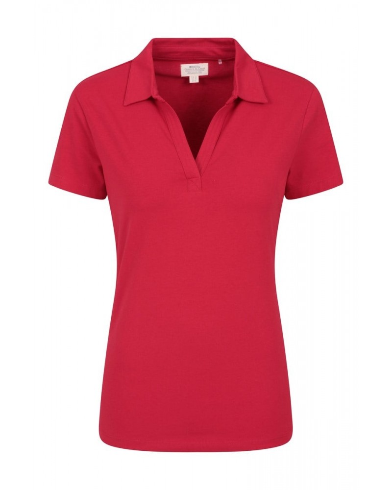 Womens UV Polo Shirt Red $16.17 Tops