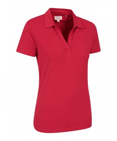 Womens UV Polo Shirt Red $16.17 Tops