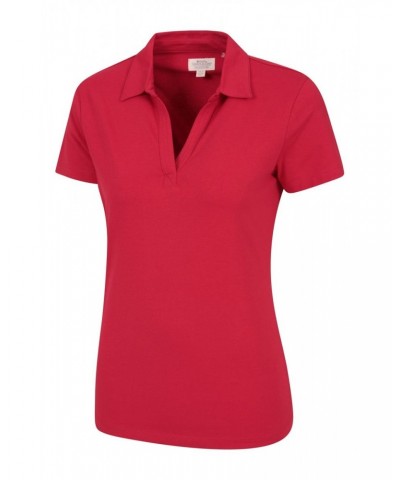 Womens UV Polo Shirt Red $16.17 Tops