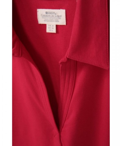 Womens UV Polo Shirt Red $16.17 Tops