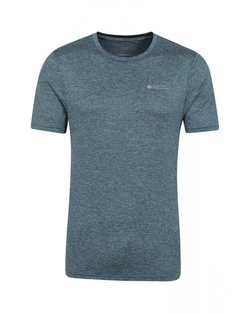 Agra IsoCool Mens Striped Tee Dark Blue $19.79 Active