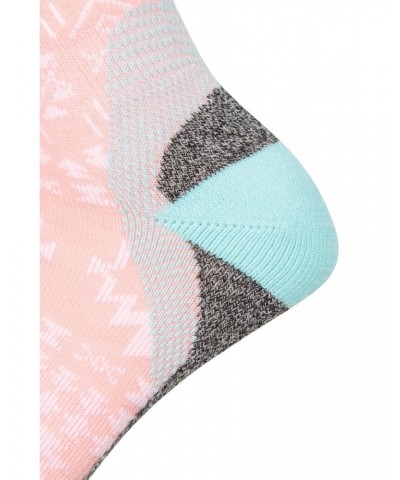 Polar Womens Patterned Merino Technical Knee Length Ski Socks Coral $13.74 Accessories