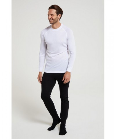 Talus Mens Long Sleeved Round Neck Top White $13.10 Thermals