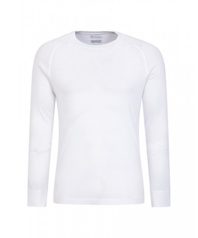 Talus Mens Long Sleeved Round Neck Top White $13.10 Thermals