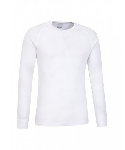 Talus Mens Long Sleeved Round Neck Top White $13.10 Thermals