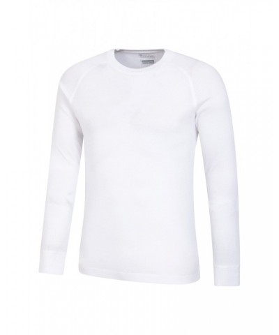 Talus Mens Long Sleeved Round Neck Top White $13.10 Thermals