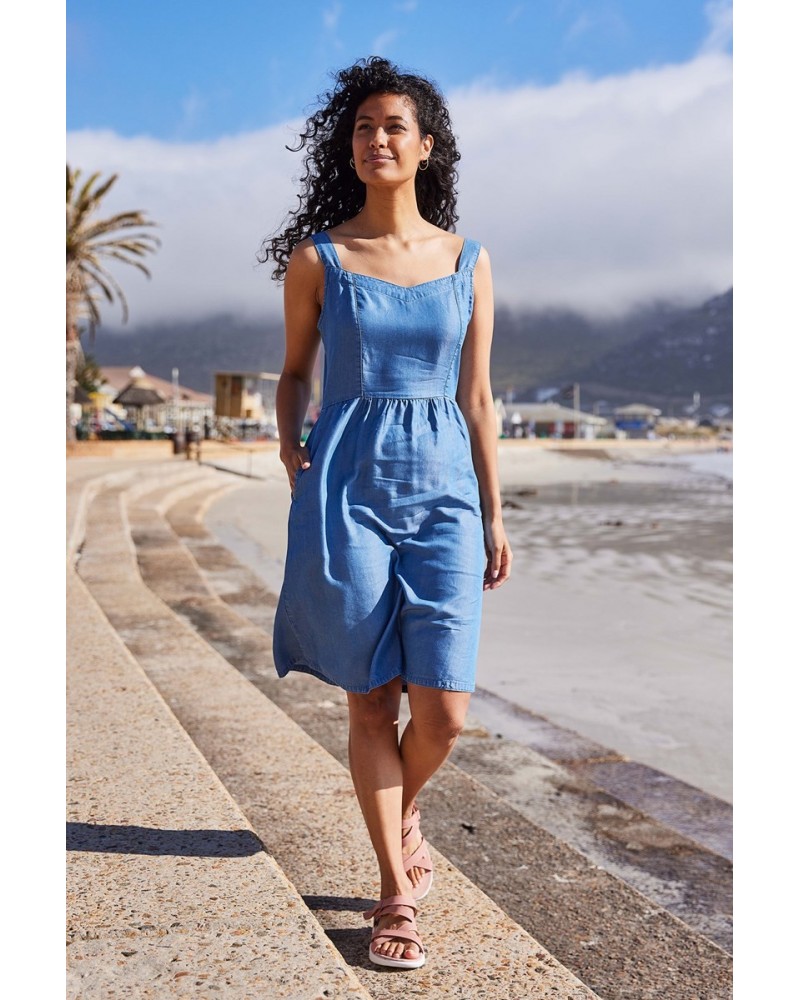 Summer Time Chambray Womens Dress Blue $18.45 Dresses & Skirts