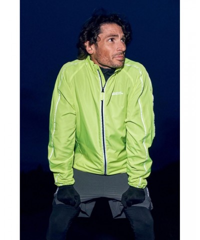 Force Mens Reflective Water-Resistant Running Jacket Yellow $23.39 Active