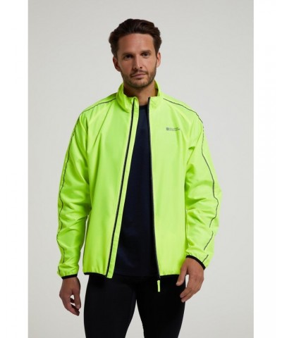 Force Mens Reflective Water-Resistant Running Jacket Yellow $23.39 Active