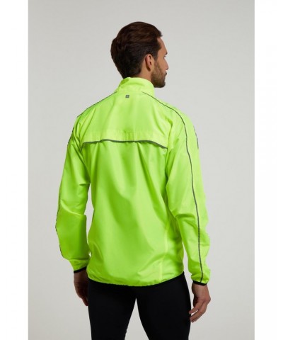 Force Mens Reflective Water-Resistant Running Jacket Yellow $23.39 Active