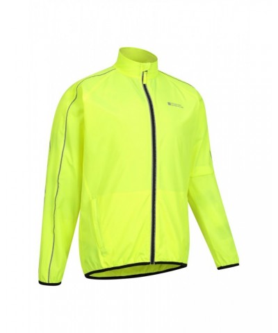 Force Mens Reflective Water-Resistant Running Jacket Yellow $23.39 Active