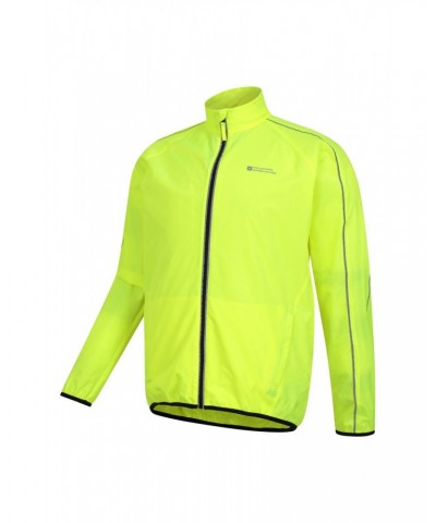 Force Mens Reflective Water-Resistant Running Jacket Yellow $23.39 Active