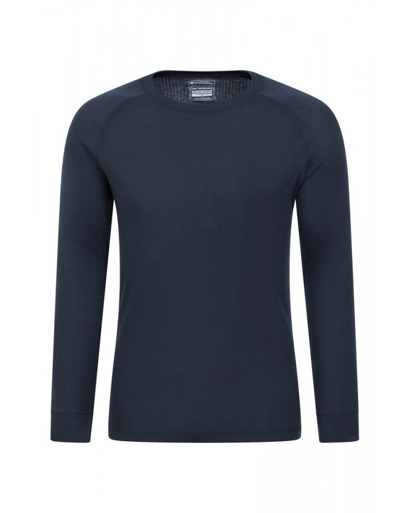 Talus Mens Long Sleeved Round Neck Top Unboxed Navy $13.33 Thermals