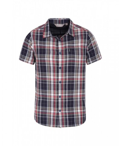 Holiday Mens Cotton Shirt Dark Red $19.13 Tops