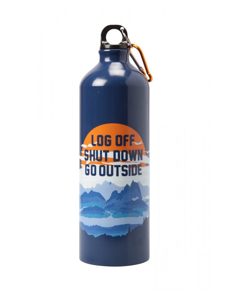 35 oz. Printed Metallic Bottle With Karabiner Blue $10.63 Walking Equipment