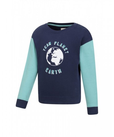 Kids Organic Slogan Sweatshirt Blue $12.09 Tops