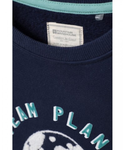 Kids Organic Slogan Sweatshirt Blue $12.09 Tops