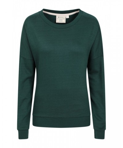 Bamboo Womens Loungewear Sweatshirt Dark Green $22.41 Loungewear