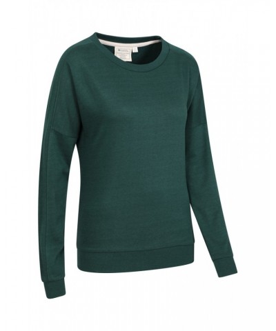 Bamboo Womens Loungewear Sweatshirt Dark Green $22.41 Loungewear