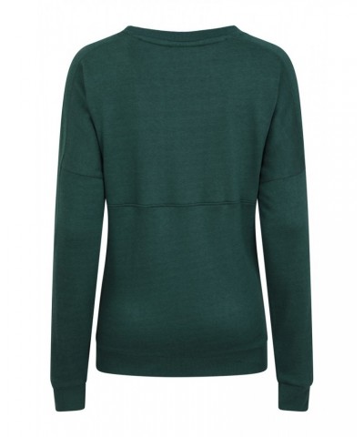 Bamboo Womens Loungewear Sweatshirt Dark Green $22.41 Loungewear