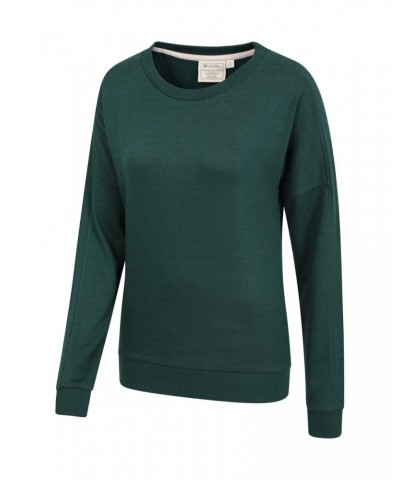 Bamboo Womens Loungewear Sweatshirt Dark Green $22.41 Loungewear