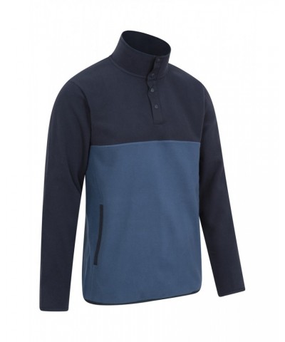 Crowan Mens Panelled Fleece Navy $14.24 Fleece