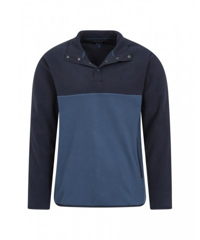 Crowan Mens Panelled Fleece Navy $14.24 Fleece