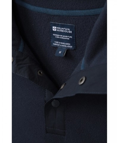 Crowan Mens Panelled Fleece Navy $14.24 Fleece