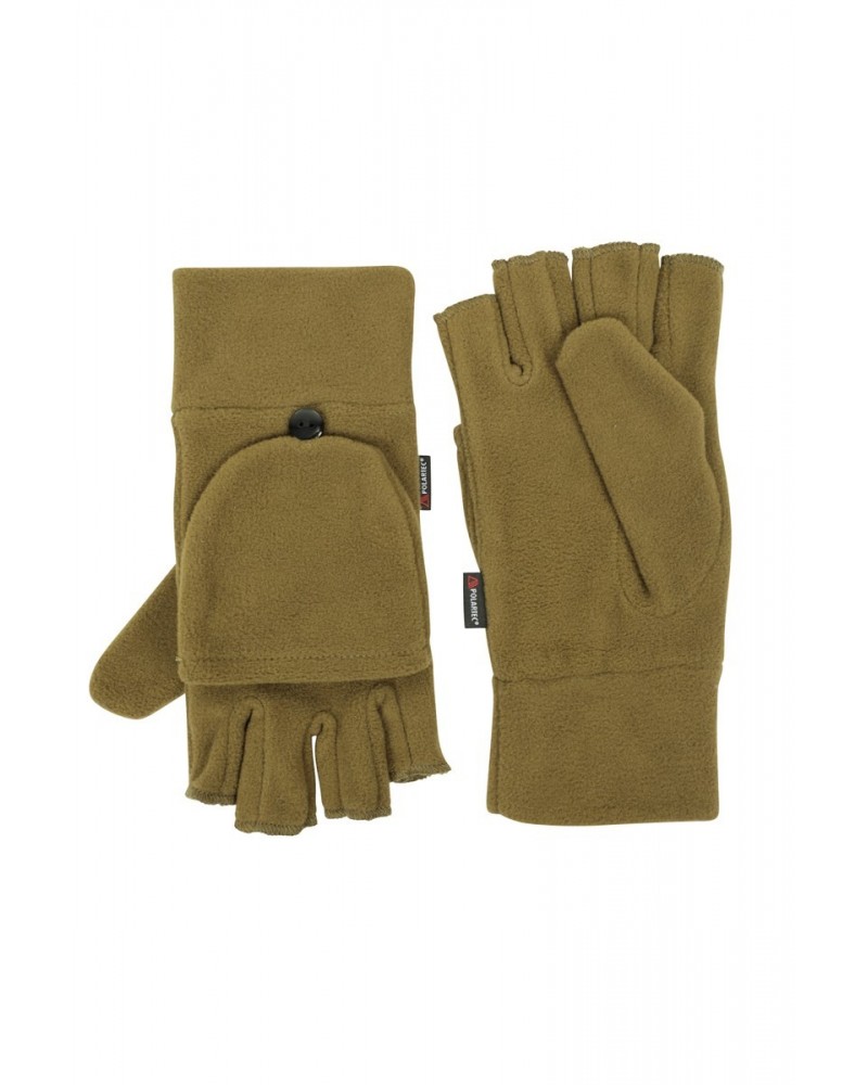 Polartec Fleece Flip Top Mittens Khaki $14.49 Accessories