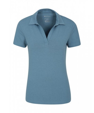 Womens UV Polo Shirt Blue $15.18 Tops