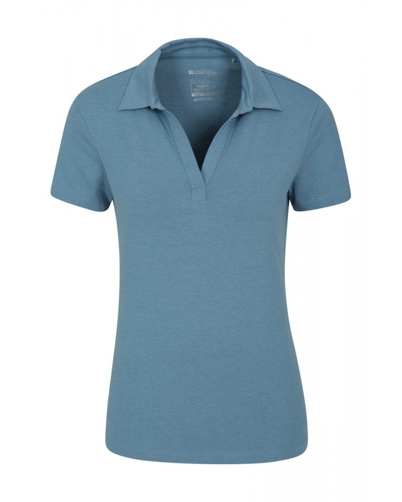 Womens UV Polo Shirt Blue $15.18 Tops