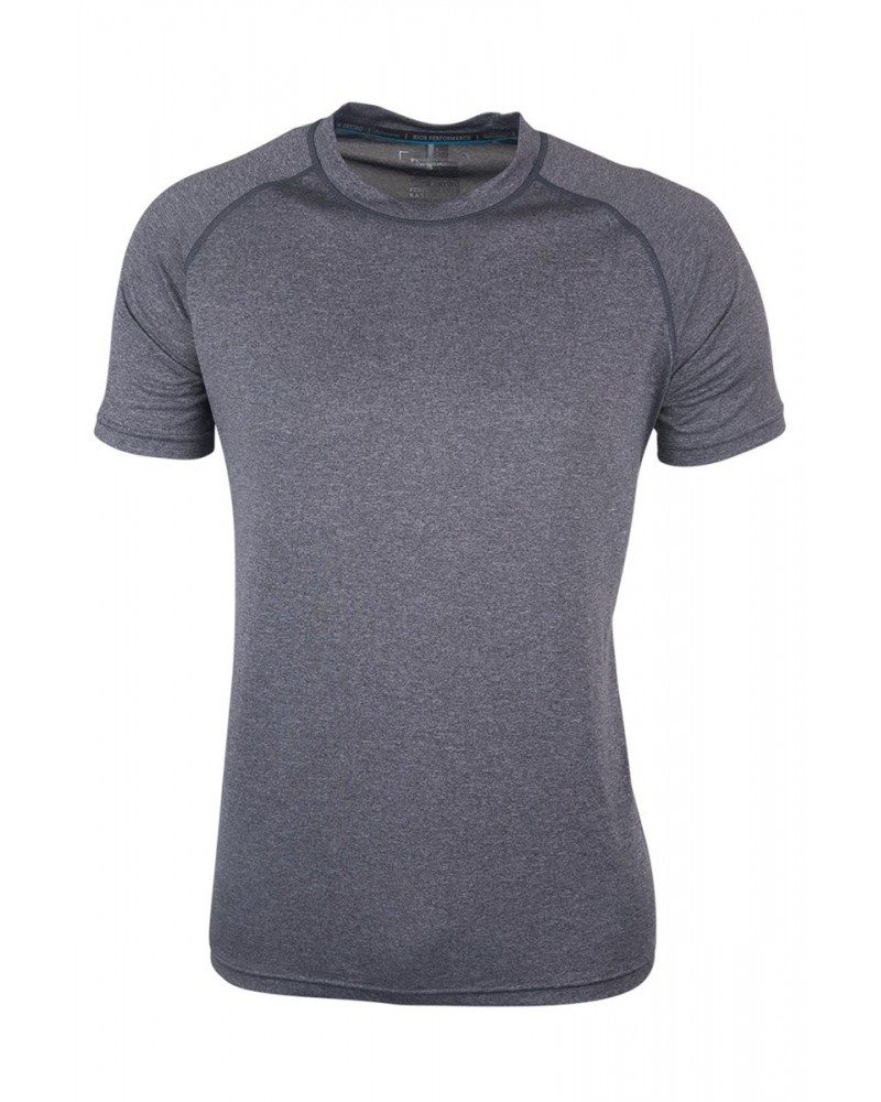 Agra Mens Melange T-Shirt Dark Grey $15.65 Tops