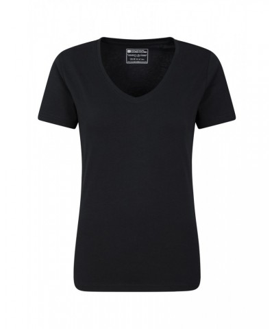 Basic V-Neck Womens Tee Black $10.39 Tops